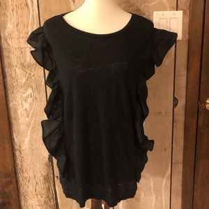 NWT Ruffle Linen Tee